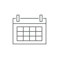 Vector isolated line art icon, calendar sign.