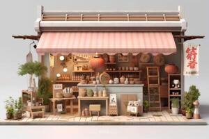 Parallel shooting front shop that handles Japanese traditional style background photo