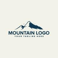 Mountain Landscape Silhouette for Outdoor Travel adventure Vintage logo design vector