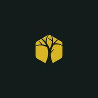 gold tree icon stock illustration vector