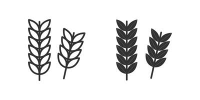 vector illustration of wheat icon set