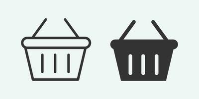vector illustration of shopping basket icon