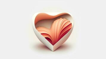 3D Render, Pastel Soft Color Layered Heart Shape. photo