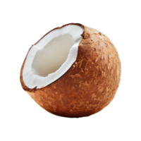 Broken coconut piece on transparent background png