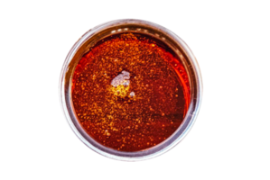 sabroso rojo salsa cuenco en transparente antecedentes png