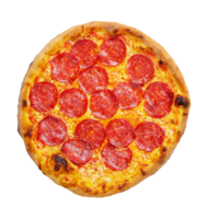 Fresco sabroso Pizza con pepperoni en transparente antecedentes png