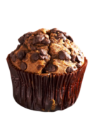 Chocolate muffins with chocolate chips on transparent background png