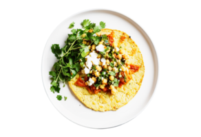 coliflor tortillas en plato con transparente antecedentes png