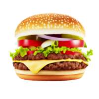 sabroso carne de vaca hamburguesa aislado en transparente antecedentes png