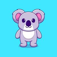 Cute cartoon koala standing happy vector illustration