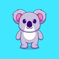 Cute cartoon koala standing happy vector illustration