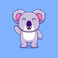 Vector illustration of happy koala waving cute cartoon