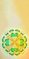 Green And Chrome Yellow Beautiful Floral Mandala Pattern. 3D Render. photo