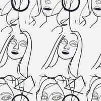 mujer resumen silueta vector manojo. maravilloso dibujado a mano minimalista resumen diseños de caras, manos, y formas