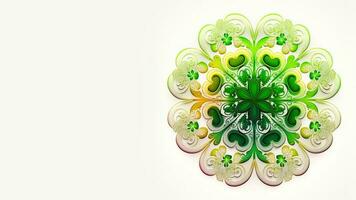 Isolated Beautiful Floral Mandala Pattern. 3D Render. photo
