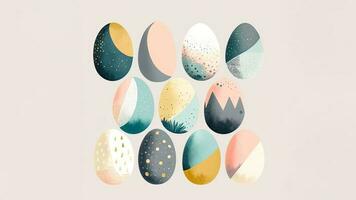 Flat Style Colorful Easter Egg Decorative Header Or Banner Design And Copy Space. Easter Day Concept. photo