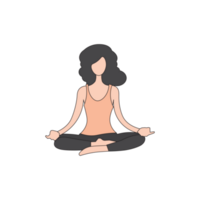 Cute doodle woman wearing sportwear doing Yoga exercise, Calm of healthy, Meditation yoga png