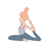 Cute doodle woman wearing sportwear doing Yoga exercise, Calm of healthy, Meditation yoga png