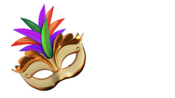 3D Render of Colorful Carnival Mask Element. png