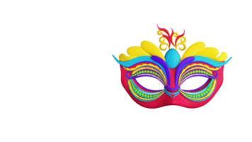 3D Render of Colorful Masquerade Mask Element. png