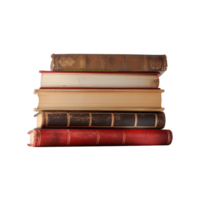 A pile of old books on a transparent background with copy space. png