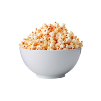 popcorn i skål isolerat på transparent bakgrund. ai genererad png