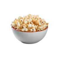 popcorn i skål isolerat på transparent bakgrund. ai genererad png