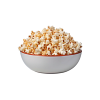 Popcorn im Schüssel isoliert auf transparent Hintergrund. ai generiert png