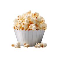 Popcorn in paper box isolated on transparent background. png