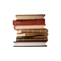 A pile of old books on a transparent background with copy space. png