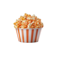 Popcorn in bucket isolated on transparent background. png