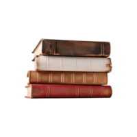 A pile of old books on a transparent background with copy space. png