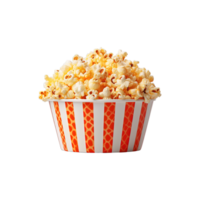 Popcorn in bucket isolated on transparent background. png