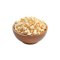 popcorn i skål isolerat på transparent bakgrund. ai genererad png