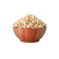 popcorn i skål isolerat på transparent bakgrund. ai genererad png