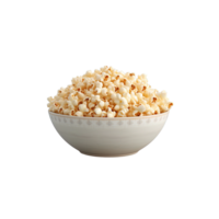 popcorn i skål isolerat på transparent bakgrund. ai genererad png