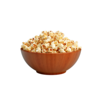 popcorn i skål isolerat på transparent bakgrund. ai genererad png