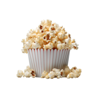 Popcorn in paper box isolated on transparent background. png