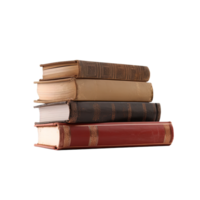 A pile of old books on a transparent background with copy space. png