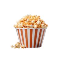 Popcorn in bucket isolated on transparent background. png