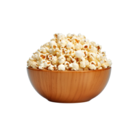 popcorn i skål isolerat på transparent bakgrund. ai genererad png