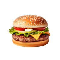 utsökt burger isolerat på transparent bakgrund. ai genererad png