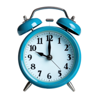 Blue alarm clock on a transparent background. png