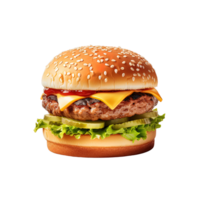 delicioso hamburguesa aislado en transparente antecedentes. ai generado png