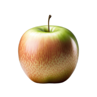 un todo manzana es aislado en transparente antecedentes. maduro Fresco manzana recorte camino. ai generado png