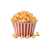 Popcorn in bucket isolated on transparent background. png