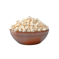 popcorn i skål isolerat på transparent bakgrund. ai genererad png