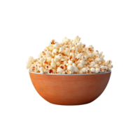 popcorn i skål isolerat på transparent bakgrund. ai genererad png