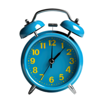 Blue alarm clock on a transparent background. png