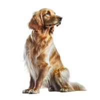 Hund Sitzung auf ein transparent Hintergrund. ai generiert png